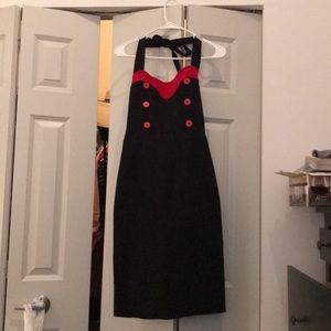 Black and red sweetheart wiggle dress